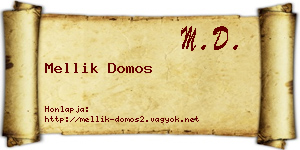 Mellik Domos névjegykártya